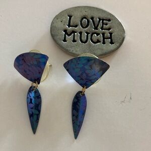 Blue-Purple Holly Yashi Nobium Patterned Earrings